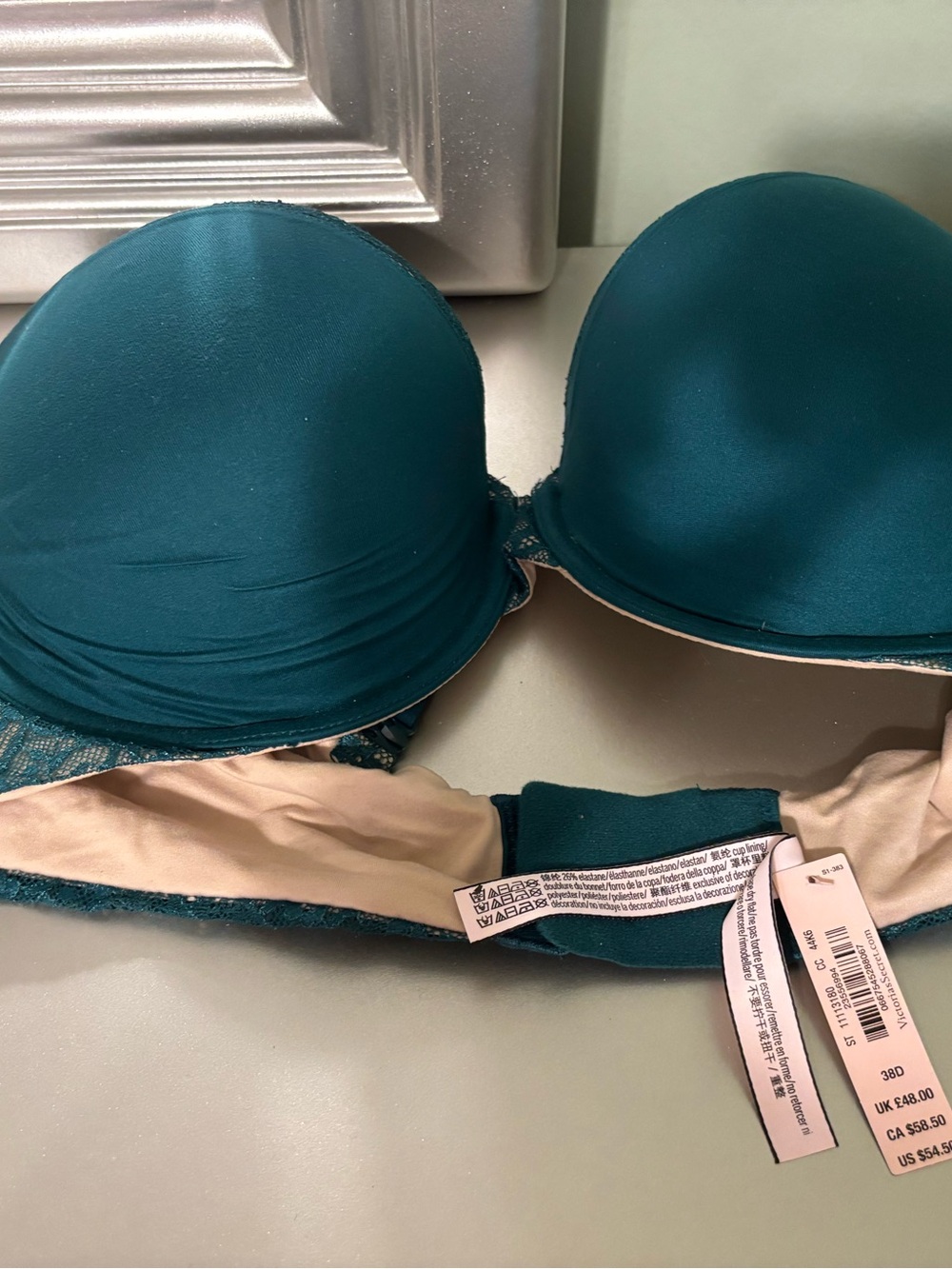 Teal Lace-Trim Push-Up Bra - Women Intimates